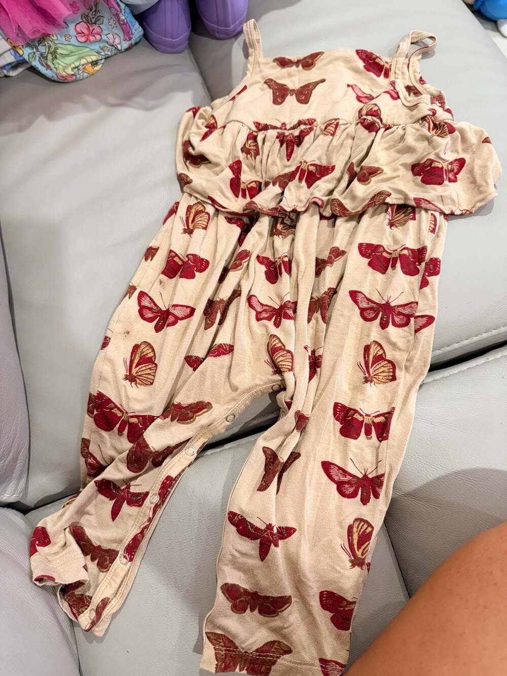 Kate Quinn Butterfly Moth Print Skirted Romper 18-24M